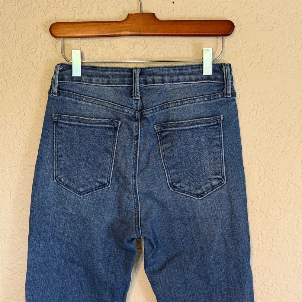 Just Black Denim Jeans Women 26 Blue‎ Raw Hem High Rise Straight Leg